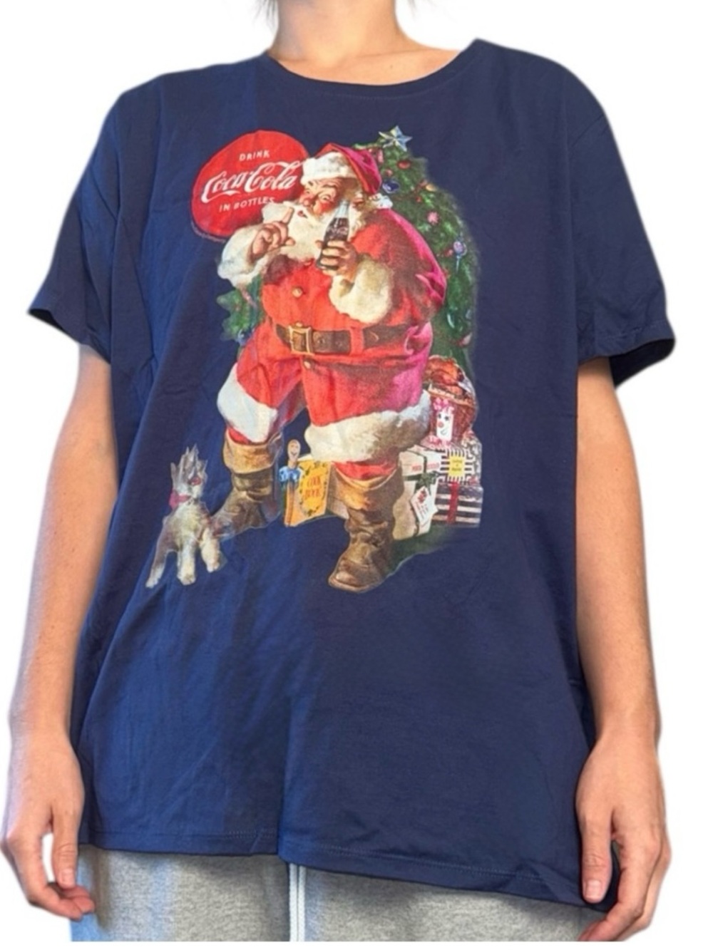 Coca-Cola Festive Santa Navy Tee - Picture 2 of 8
